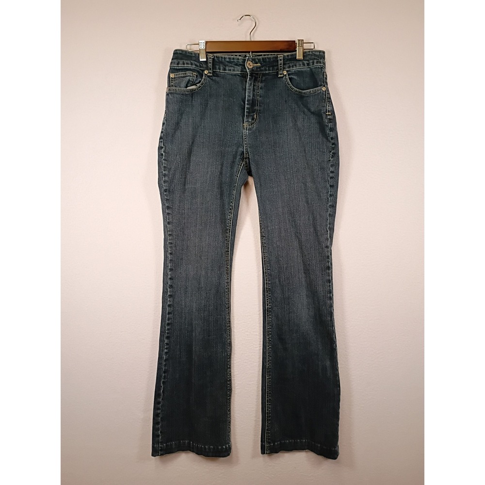 Classic Y2K Chicos Platinum Women Size 1 Medium Blue Bootcut Stretch Denim Jeans